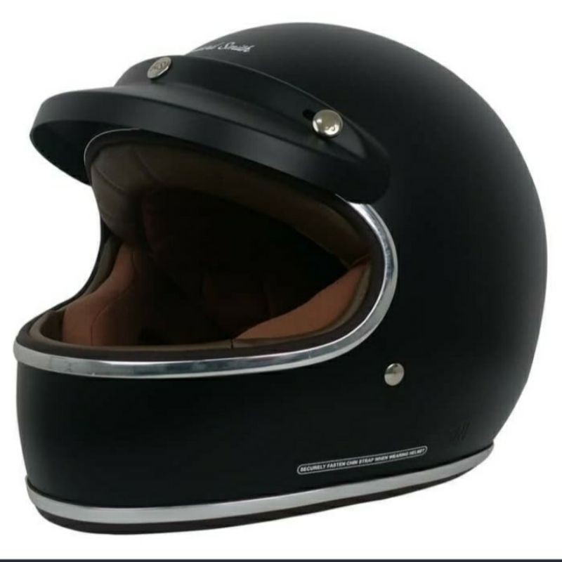 Jual Helm Cargloss Cafe Racer Howard Smith List Chrome - Deep Black SG ...