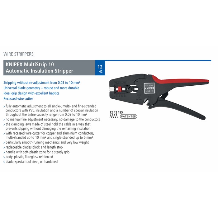 Jual KNIPEX 12 42 195 Tang Kupas Kabel MultiStrip 10 Automatic ...