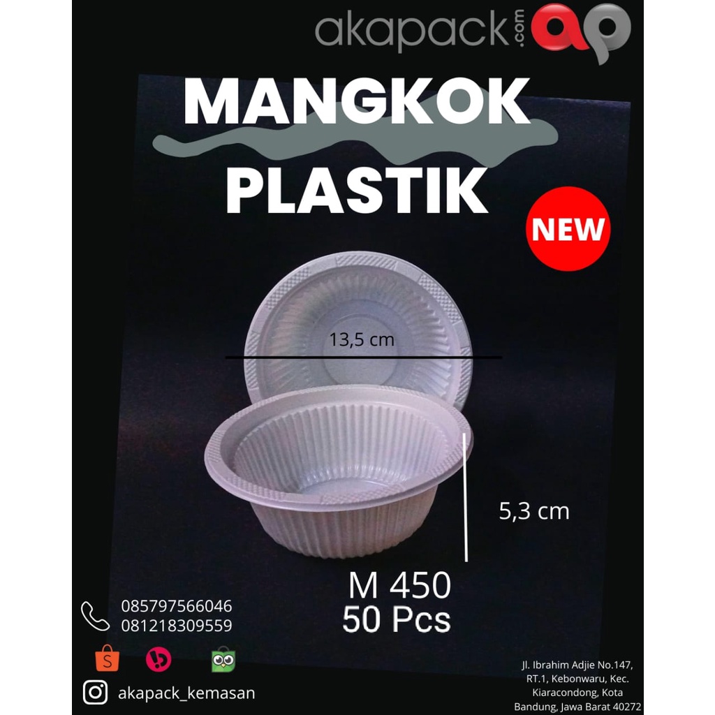 Jual Mangkok Plastik Putih M450 Isi 50pc Shopee Indonesia