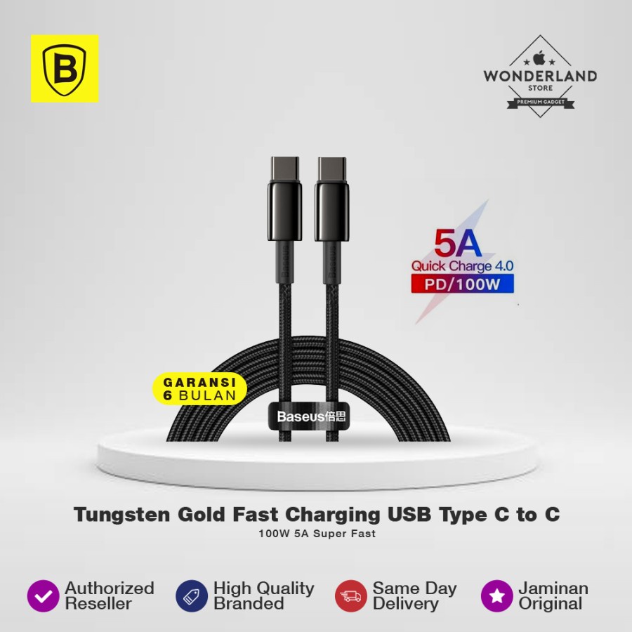 Jual Baseus Tungsten Gold Fast Charging Usb Type C To C W A Super