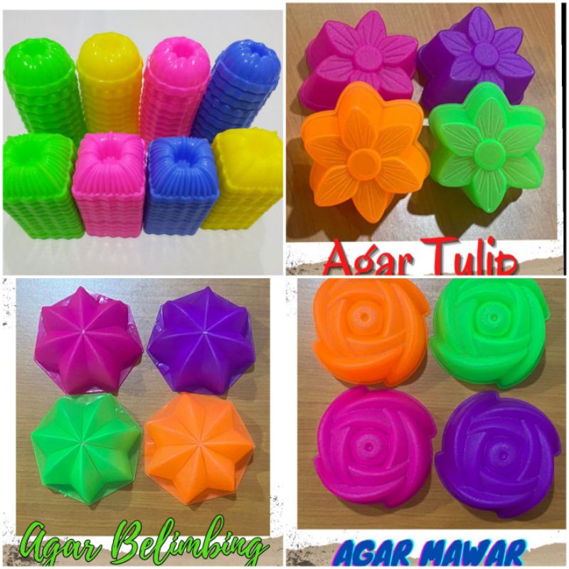 Jual 12 Pcs Cetakan Kh Jelly Putu Ayu Kukus Mawar Tulip Twister Jasmine 1658