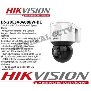 Jual IP CAMERA PTZ HIKVISION DS-2DE3A400BW-DE 4MP BUILT-IN MIC | Shopee ...