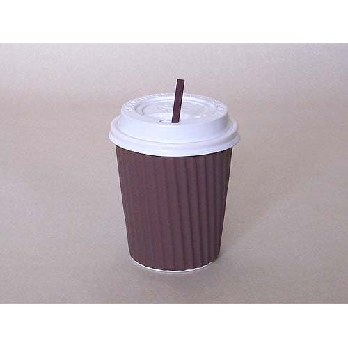 Jual Paper Cup 8 oz W-Barrier Coklat + Tutup Putih + Stirrer | Shopee ...