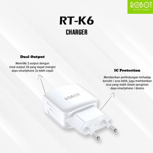 Jual CHARGER ROBOT BATOK ROBOT KEPALA ROBOT RT-K6 RTK6 2.4A PER PCS ...