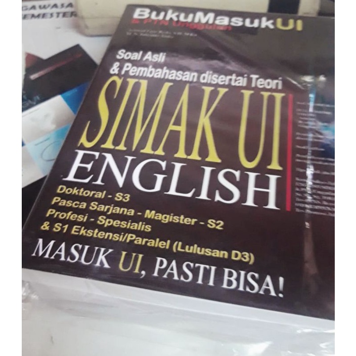 Jual SOAL ASLI & PEMBAHASAN DISERTAI TEORI SIMAK UI ENGLISH S-1,S-2,S-3 ...