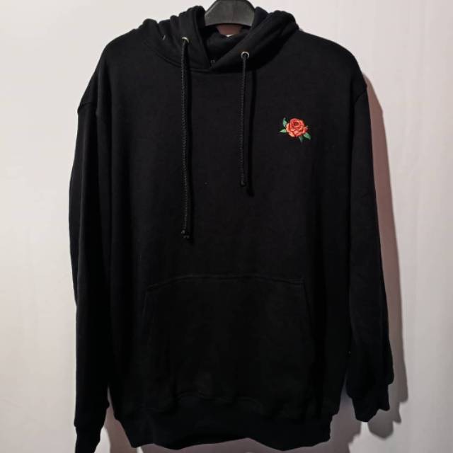Jual H M HOODIE FLOWER LOGO BLACK Shopee Indonesia