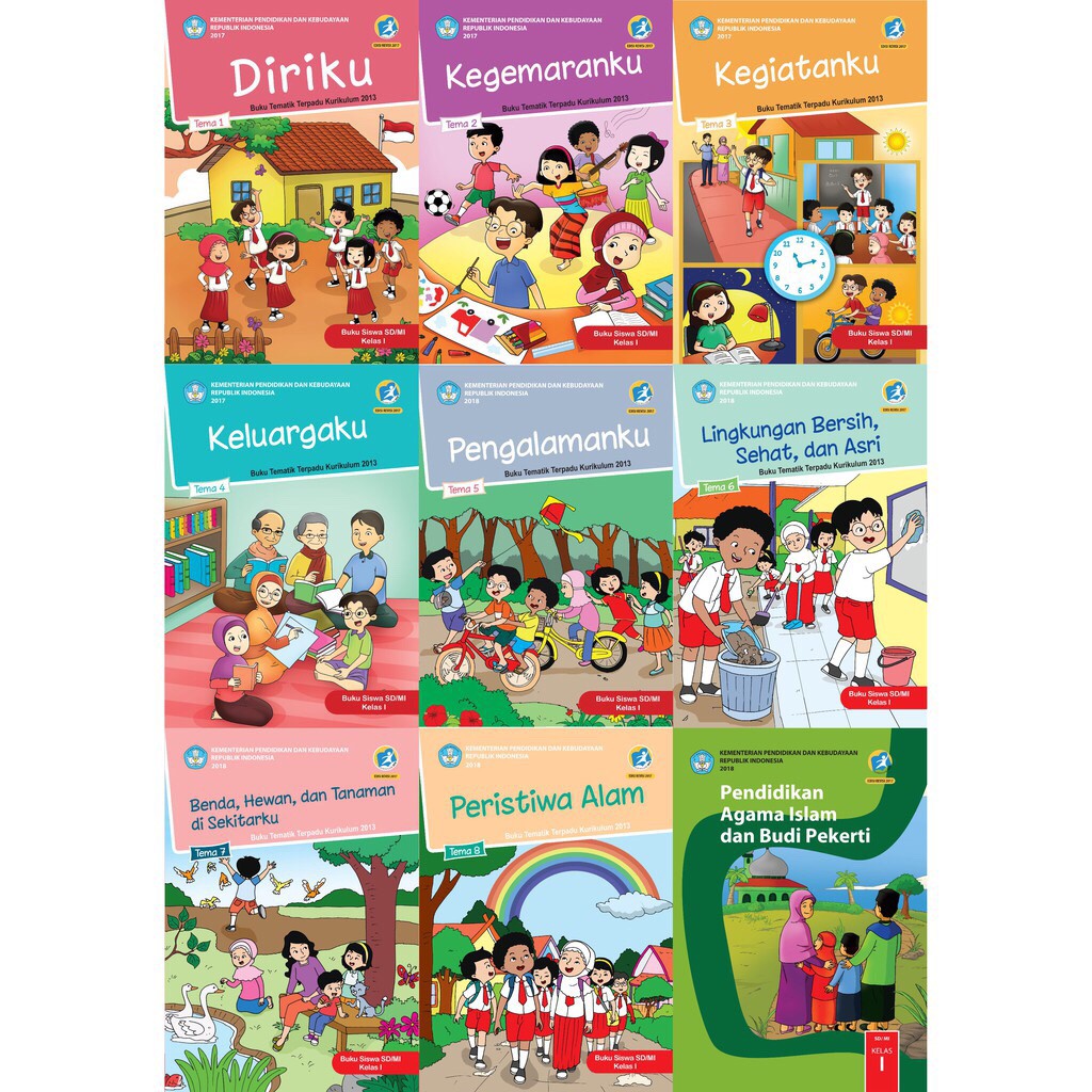 Jual BUKU TEMATIK KELAS 1 SD TEMA 1,2,3,4,5,6,7,8 EDISI REVISI 2017 ...