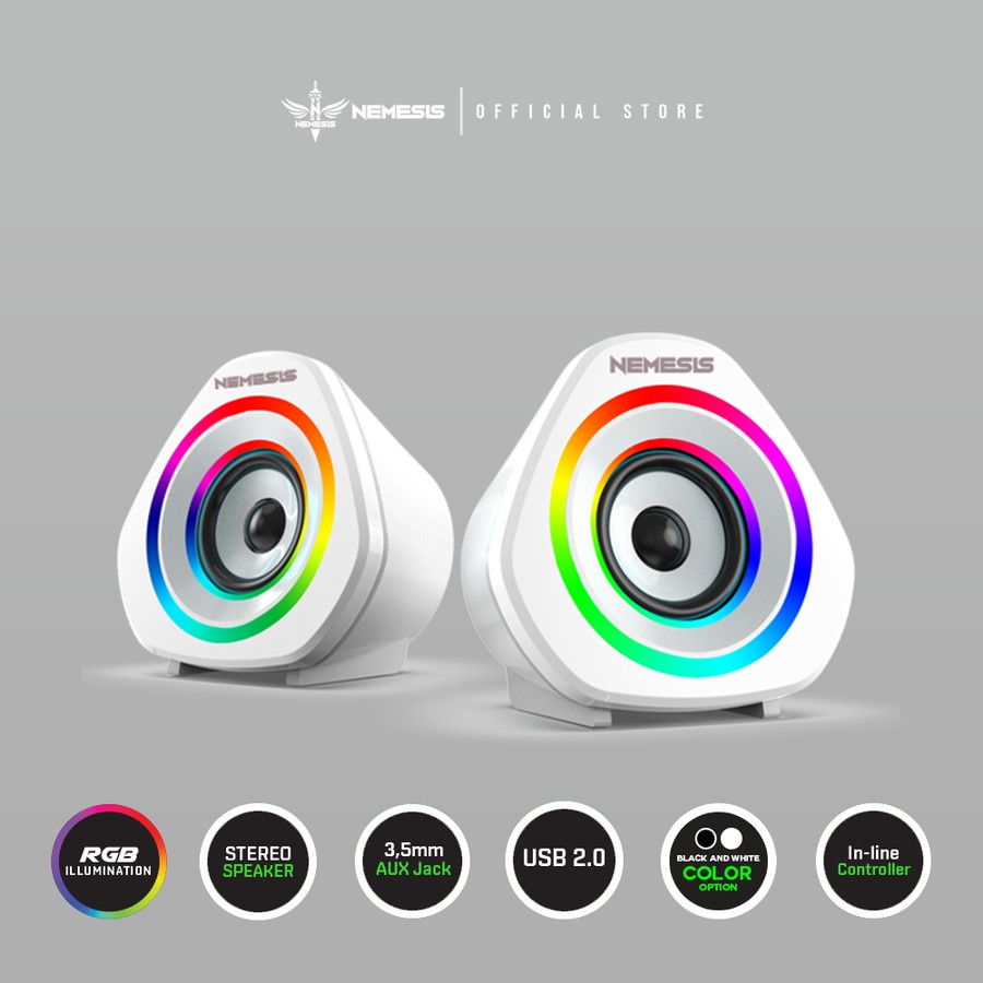 Jual Speaker Gaming Stereo RGB NYK SPN-08 Falcon - Putih | Shopee Indonesia