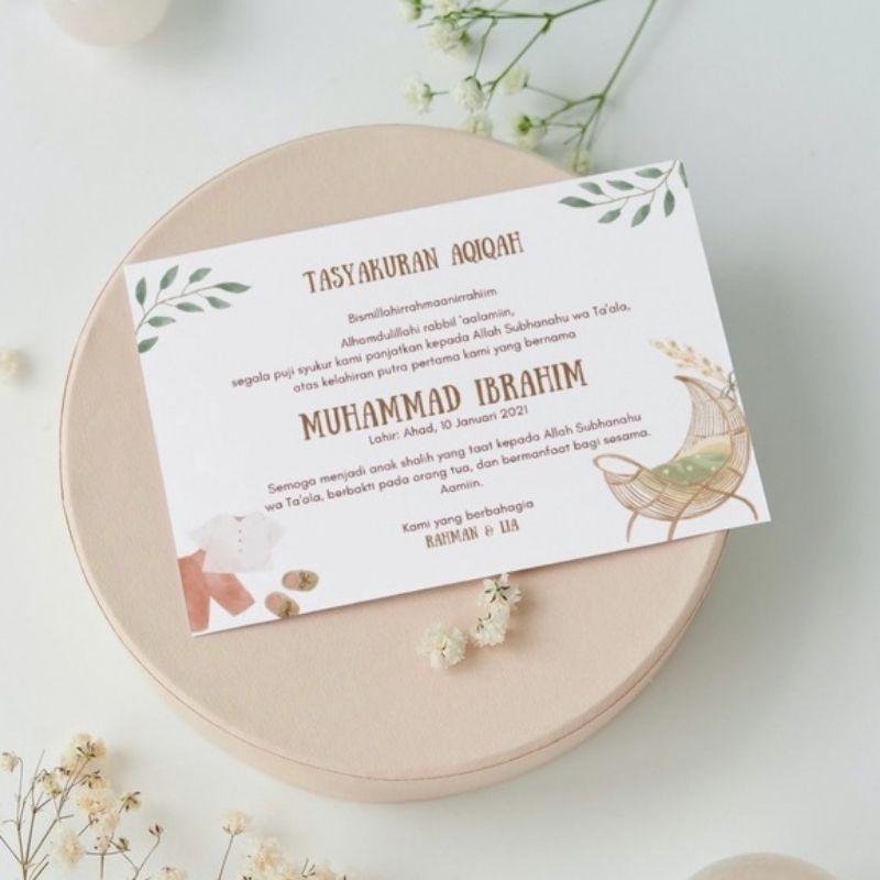 Jual Jasa Desain Kartu Tasyakuran Aqiqah | Khitan | Undangan Aqiqah