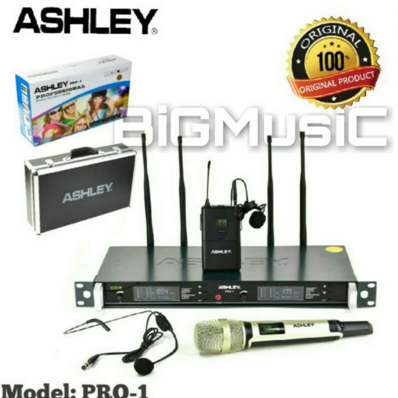 Jual Mic Wireless Ashley PRO 1 (Pegang+Headset+Jepit) Shopee Indonesia