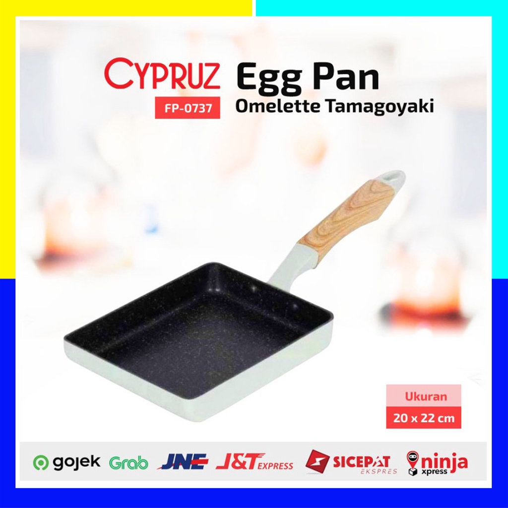 Jual Tamagoyaki Egg Pan 20 cm Color Series Cypruz FP-0737 Wajan Induksi ...
