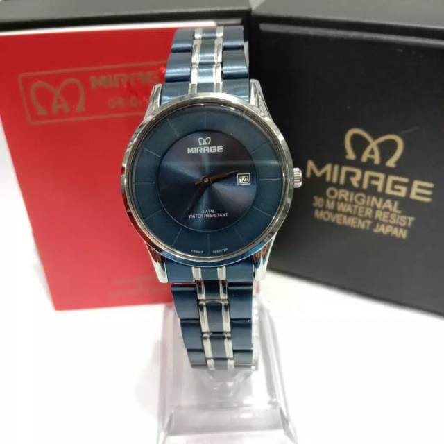 Jual Jam Tangan Mirage Original Wanita Biru Combinasi Silver Shopee