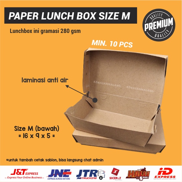 Jual [ ECER 50PCS ] Lunch Box Paper / Paper lunch Box /Kemasan Lunch