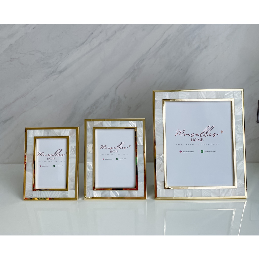 Jual SHELL PHOTO FRAME / BINGKAI FOTO / PIGURA EMAS / BINGKAI MOTIF ...