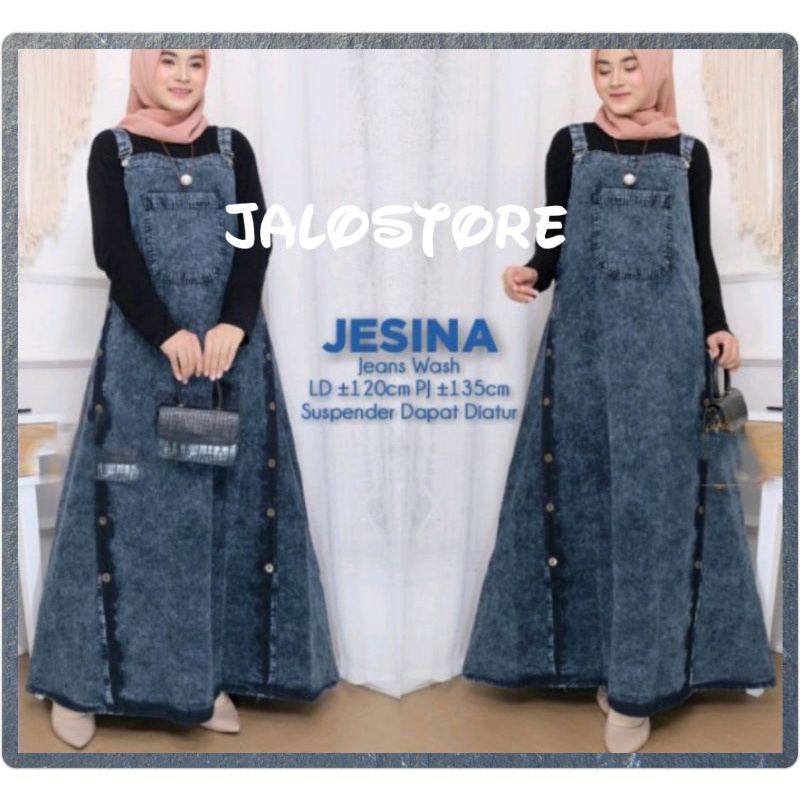 Jual Jesina Emon Overal Overall Rok Kodok Jean Jeans Jins Denim Jumbo ...