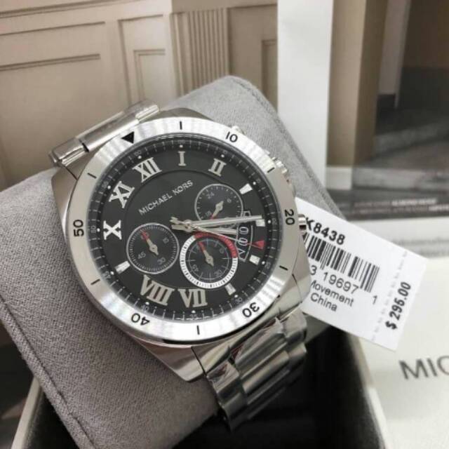 Jam Tangan Michael Kors Cowok Pria MK8438 MK 8438 Silver Original