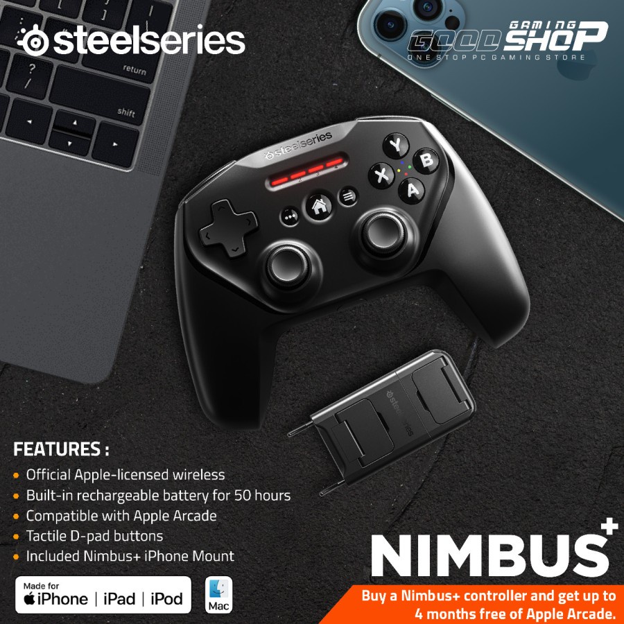 Jual SteelSeries Nimbus+ Wireless Gaming Controller For Apple Shopee