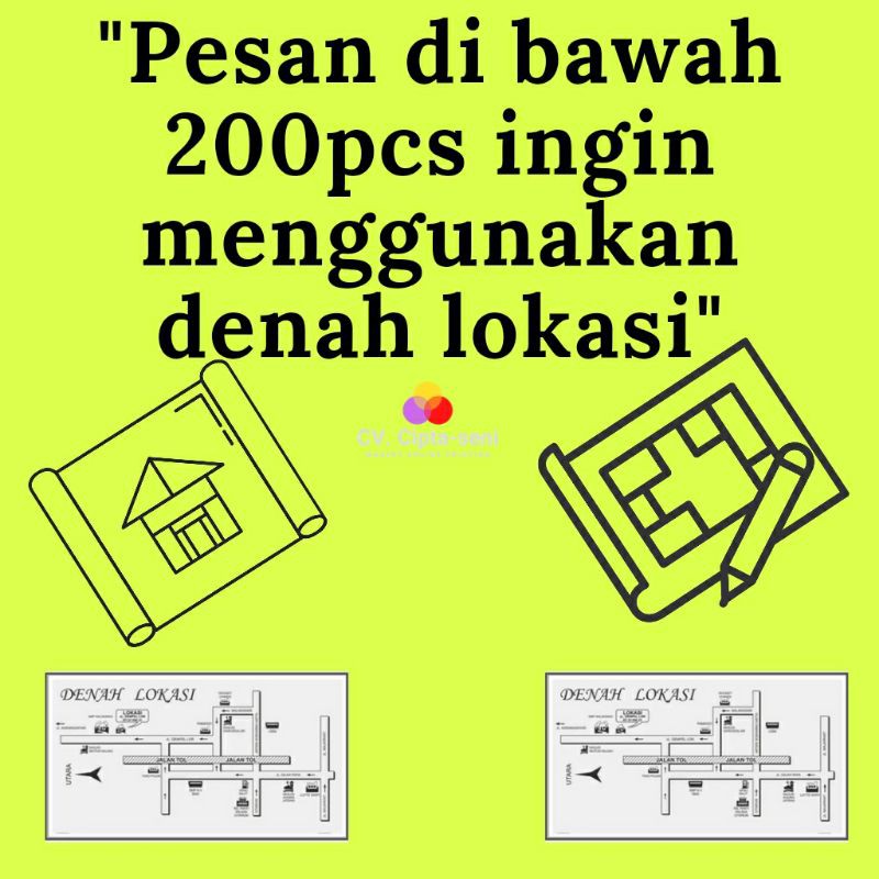JASA DESAIN DENAH LOKASI UNTUK ORDER DIBAWAH 200pcs