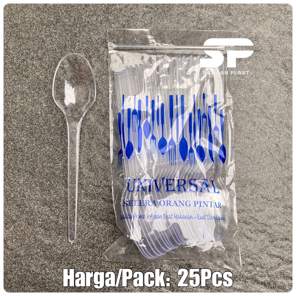 Jual Sendok Makan Panjang Plastik Bening Isi 25pcs Shopee Indonesia