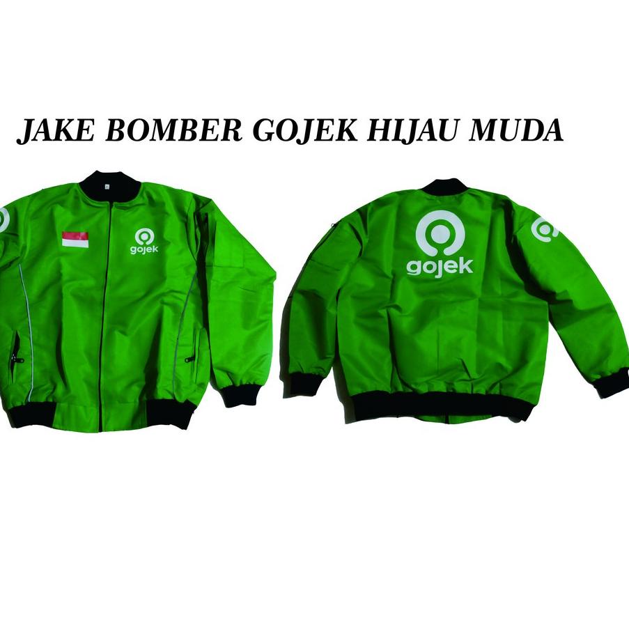 Jual Terbaikjaket Bomber Ojol Gojek Hijau Muda 1 Sisi Logo Baru Murah Shopee Indonesia 1030