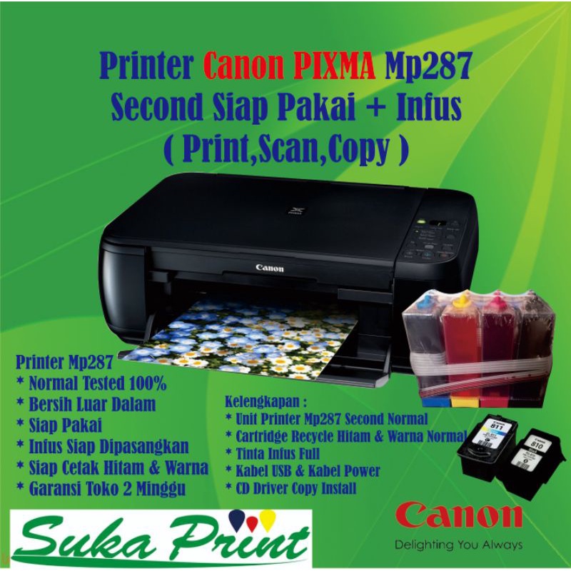 Jual Printer Canon Pixma Mp287 Infus Print Scan Copy Shopee Indonesia