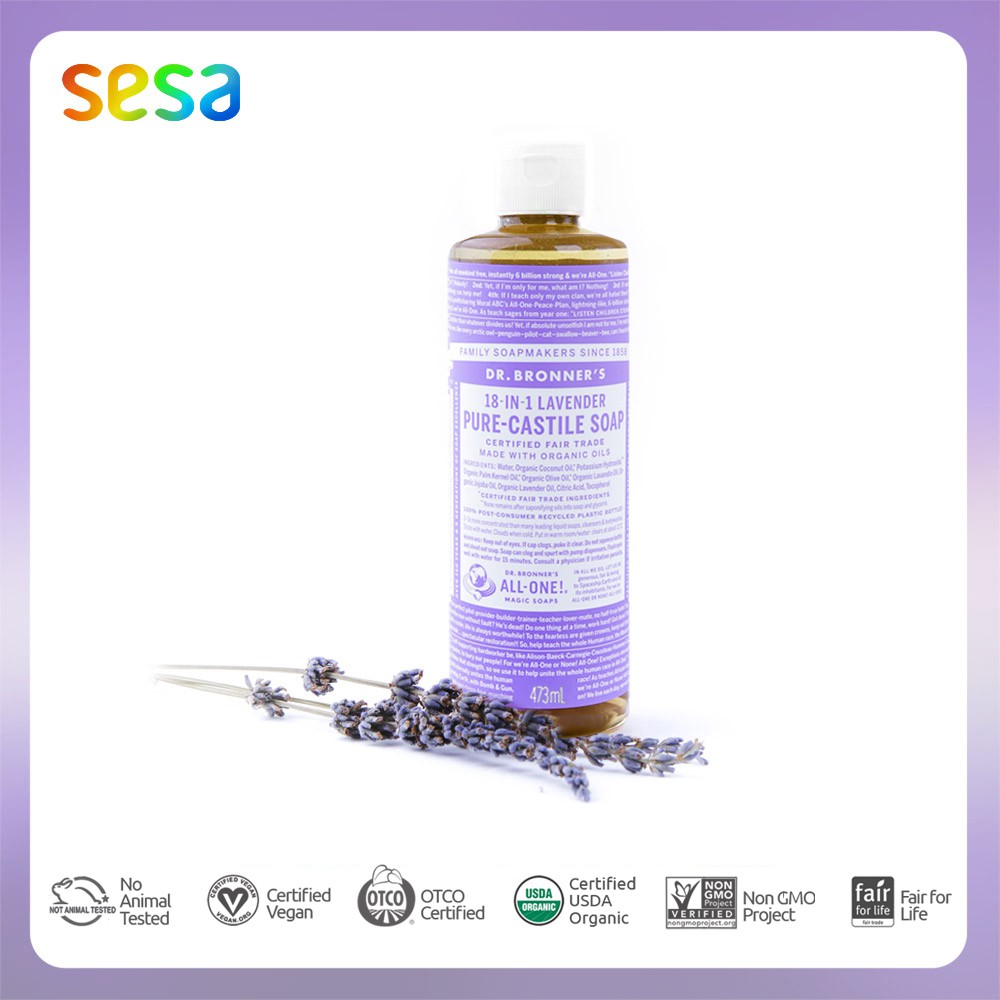 Jual Dr Bronners Pure Castile Liquid Soap Lavender 473 ml Shopee Indonesia
