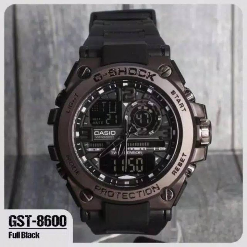 Jual COD Bayar Tujuan Jam Tangan Pria Sporty Casio G Shock GST 8600 Kepala Metal Besi Black Series FREE BOX Shopee Indonesia