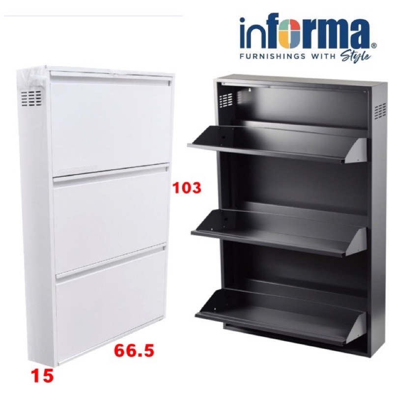 Jual INFORMA Lemari Kabinet Rak Sepatu 3 Tingkat atau 4 Tingkat Slim ...
