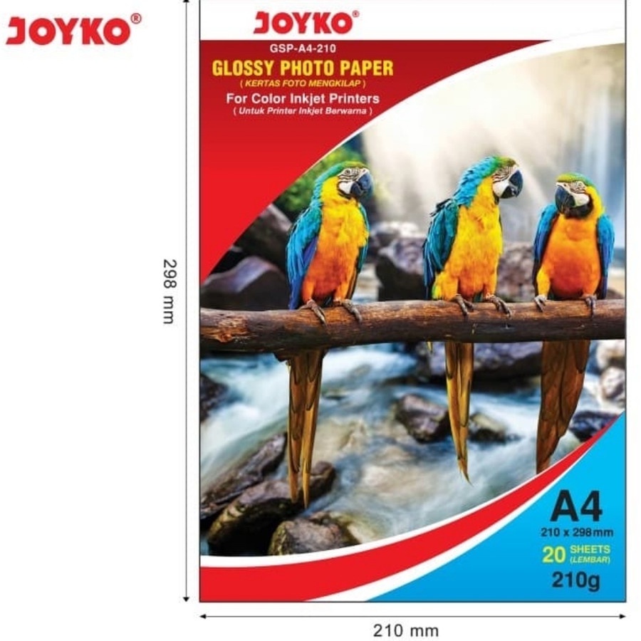 Jual Glossy Photo Paper GSPA4210 / Kertas Foto Joyko A4 210gr