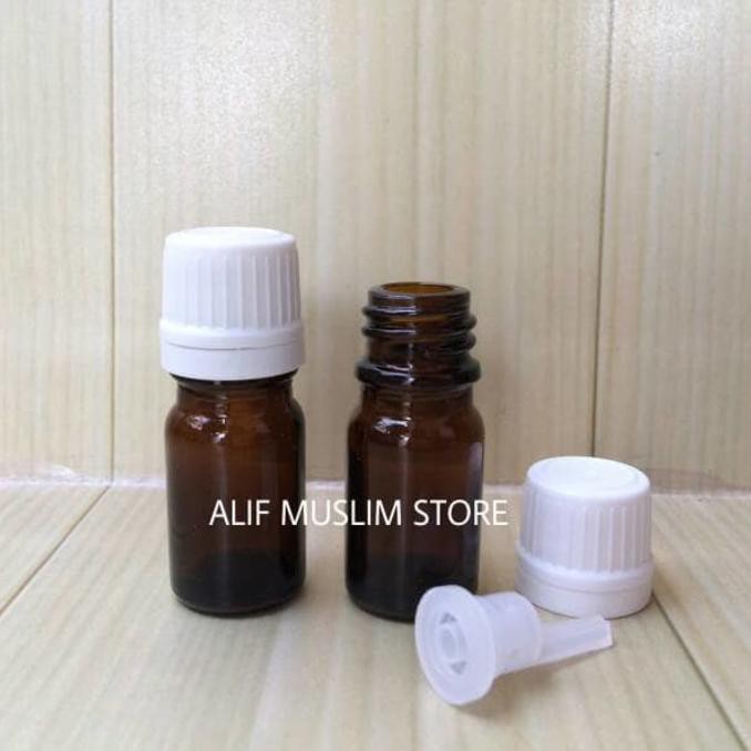 Jual BOTOL AMBER 5 ML KACA COKLAT TUTUP PUTIH | Shopee Indonesia