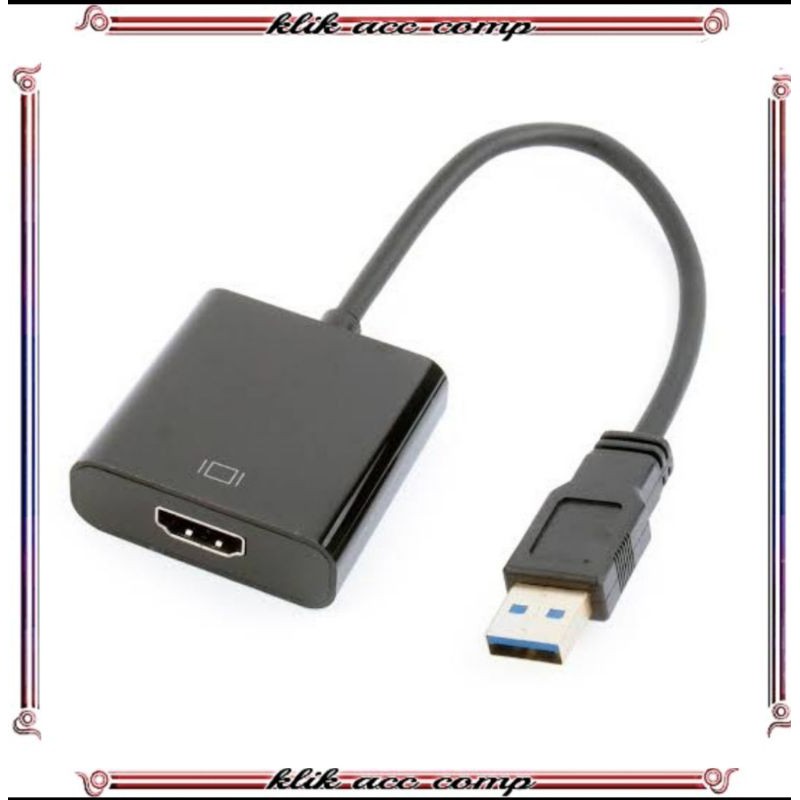 Jual Converter USB 3.0 to HDMI 1080 FULL HD / kabel usb to hdmi netline Shopee Indonesia