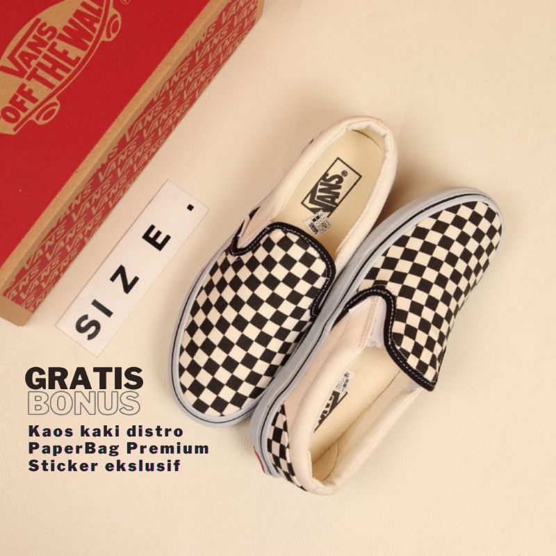 Jual SEPATU SLIP ON CHECKERBOARD CLASSIC CATUR SLIP ON WANITA SEPATU