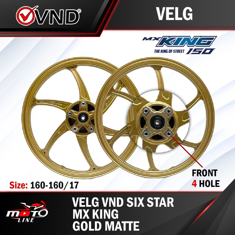 Jual VELG VND MX KING SIX STAR 160/160-17 (4 Hole) | Shopee Indonesia