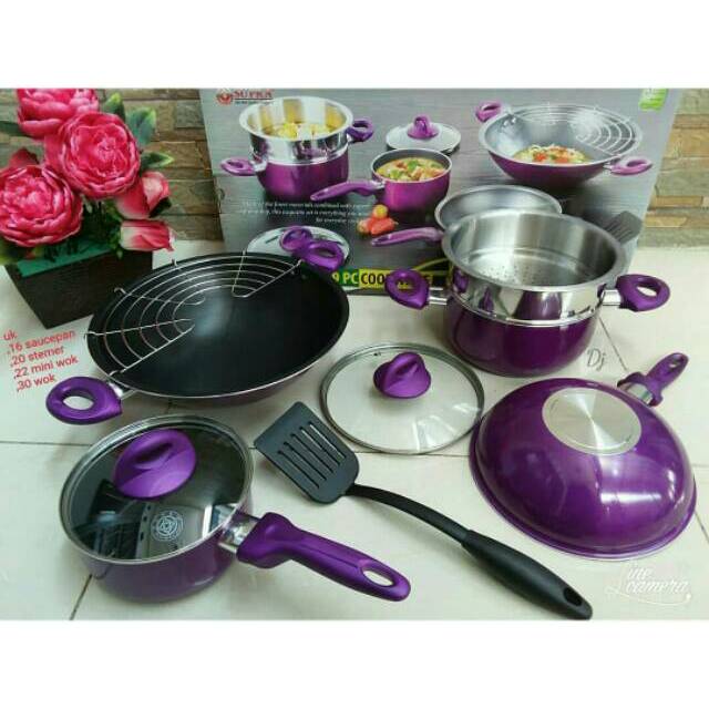 Jual Supra 9pc cookware set rosemary | Shopee Indonesia