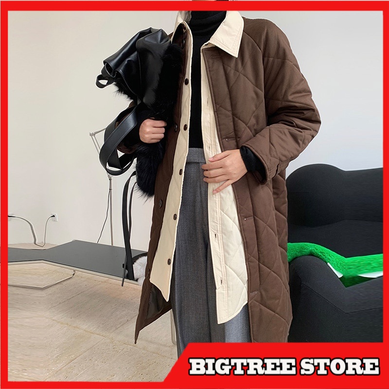 Getadme New Korean Fashion Winter Women Coat Warm Lapel Denim Thick Jacket Casual Work Clothes Cotton Padded Jackets for Women Tops