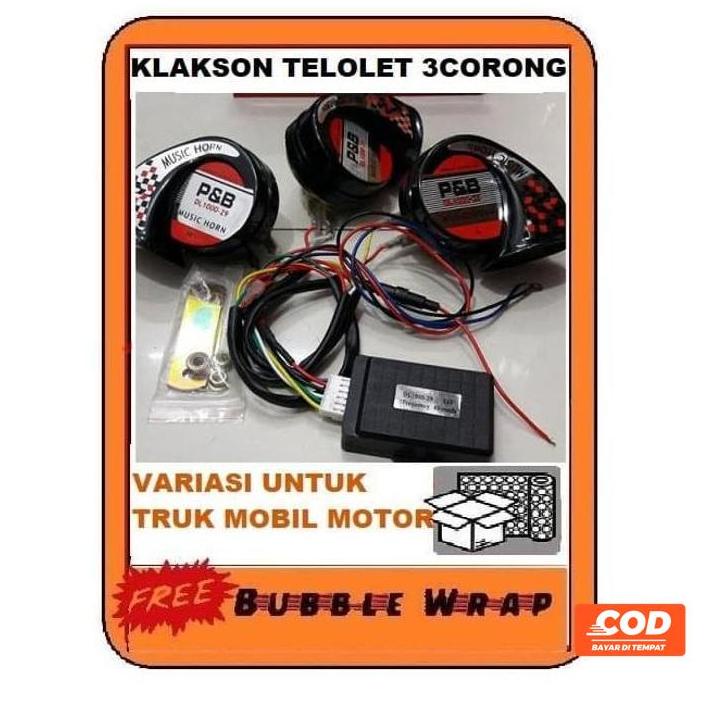 Jual Klakson Keong Telolet 3 Corong 6 Tipe Suara Telolet U Mobil Motor