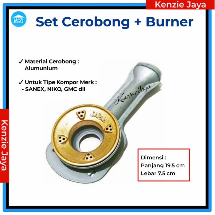 Jual Set Cerobong Alumunium Kompor Gas Sanex Gmc Burner Kecil