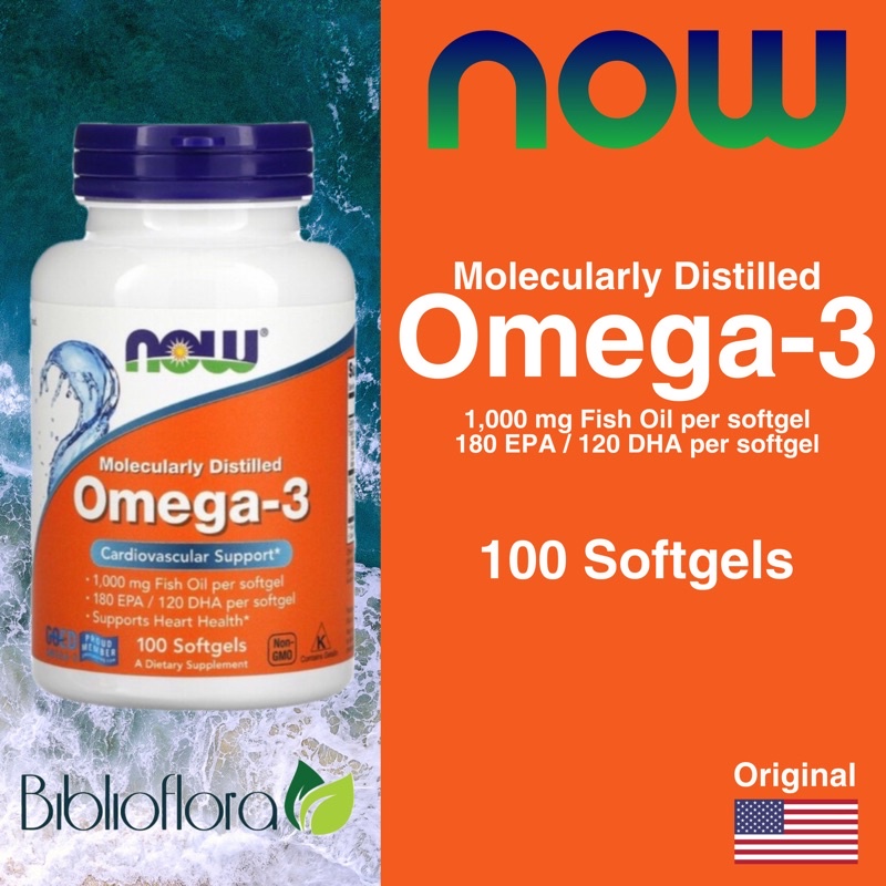 Jual Now Omega Fish Oil 1000 mg 100 Softgels 180 EPA 120 DHA