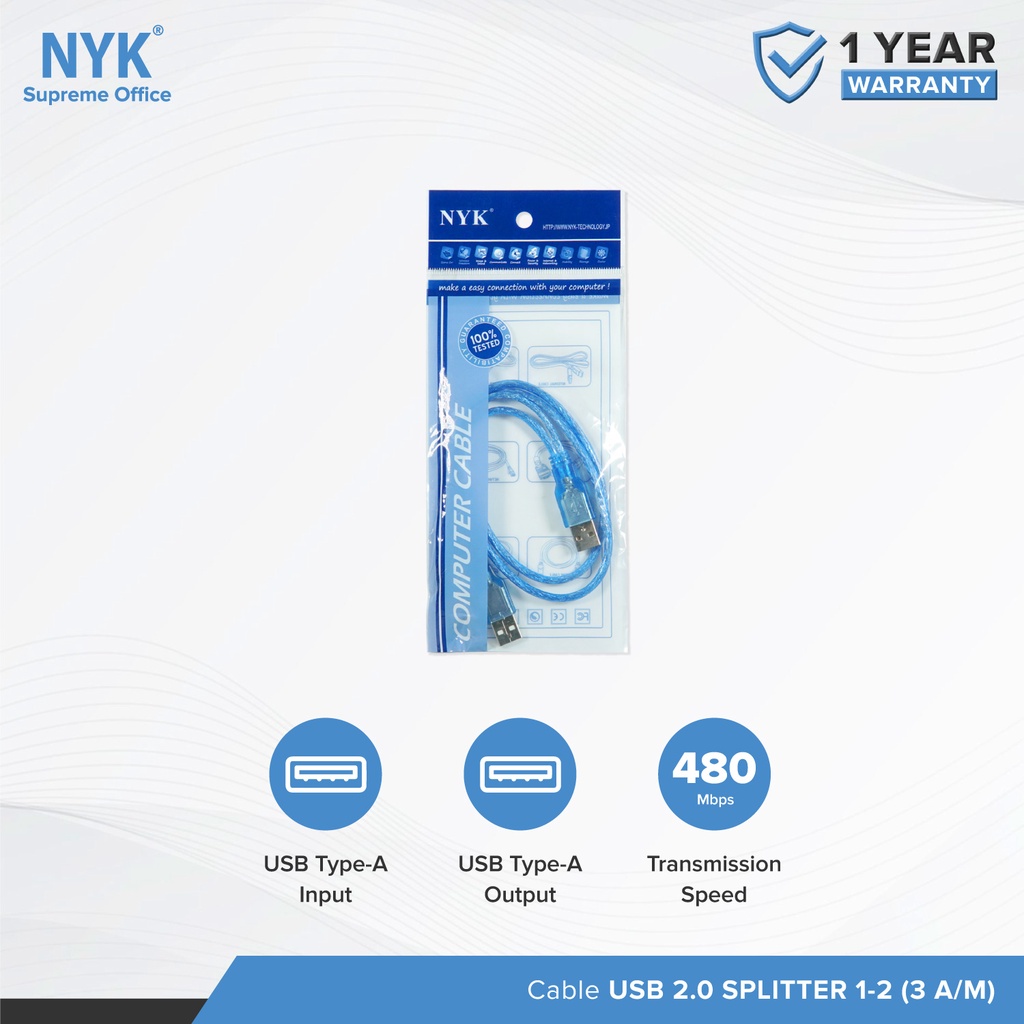 NYK Kabel USB 2.0 Splitter 2 in 1 3AM COD (4)