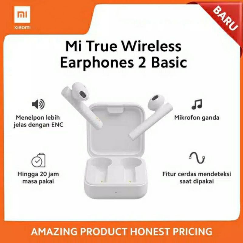 Jual Xiaomi TWS Mi True Wireless Earphones 2 Basic | Shopee Indonesia