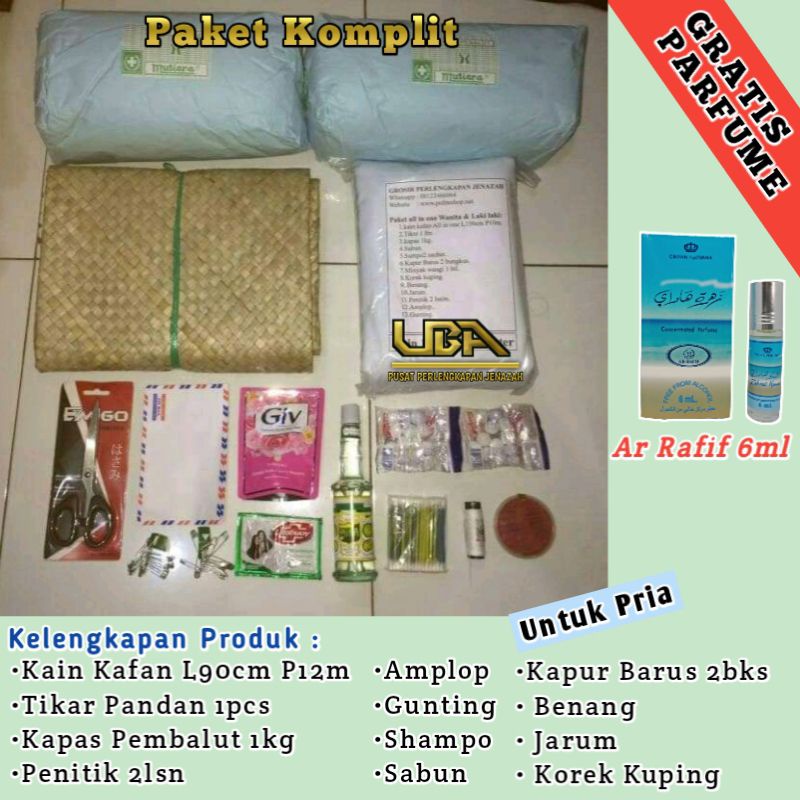 Jual Kain Kafan 1 Set Lengkap Untuk Jenazah Pria Kain Super Tebal Shopee Indonesia