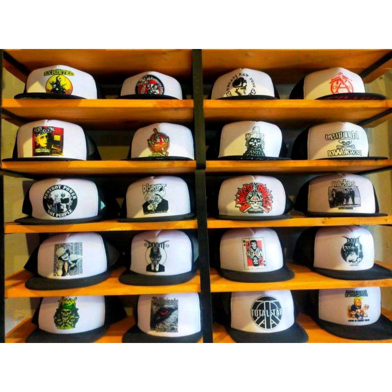 Jual BARU STOCK TOPI PUNK / TOPI TRUCKER jaring band luar pria wanita ...