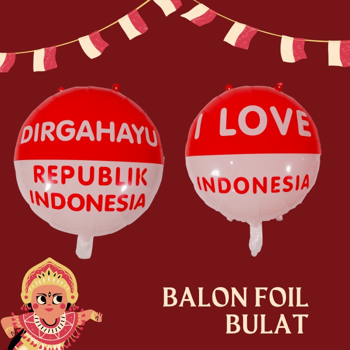 Jual Balon Foil Merah Putih Balon Foil Hiasan Dekorasi An Agustusan Hut Ri Dirgahayu