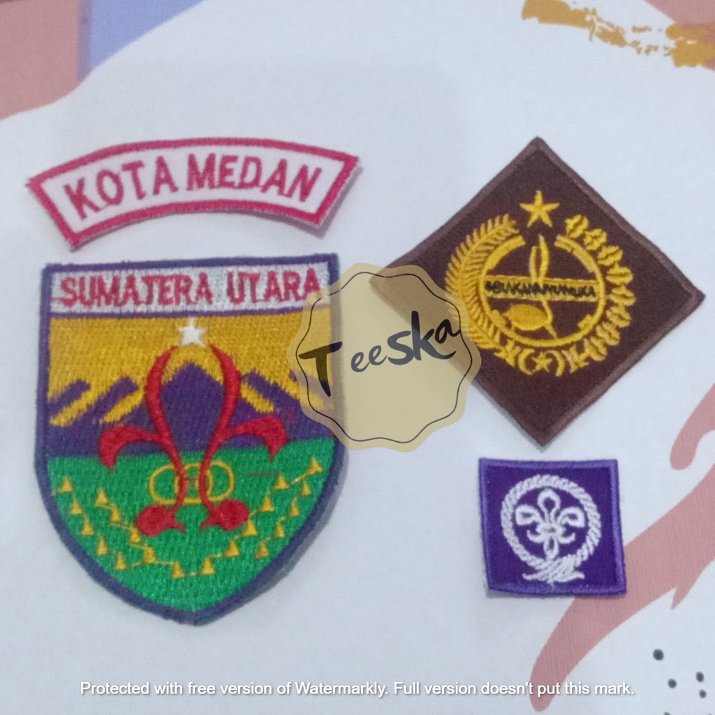 Jual Set Atribut Seragam Pramuka Logo Tunas Kelapa Dan Wosm, Logo ...