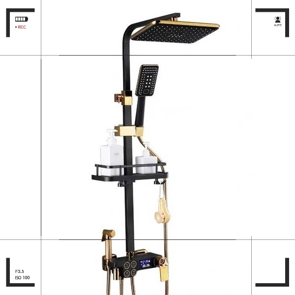 Jual Populer!!! Shower Set Hitam Gold Layar Suhu Digital Gaya Mewah ...