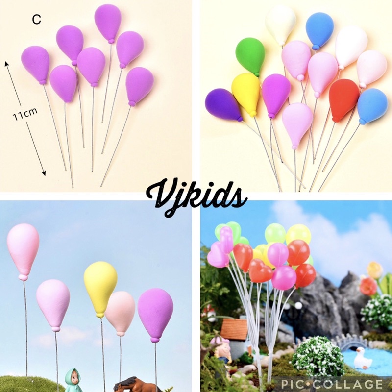 Jual miniatur balon utk topper cake, diorama, terrarium, sensory play ...