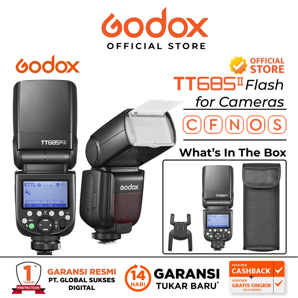 Jual Godox TT685 II Flash For Cameras / Godox TT685II | Shopee Indonesia