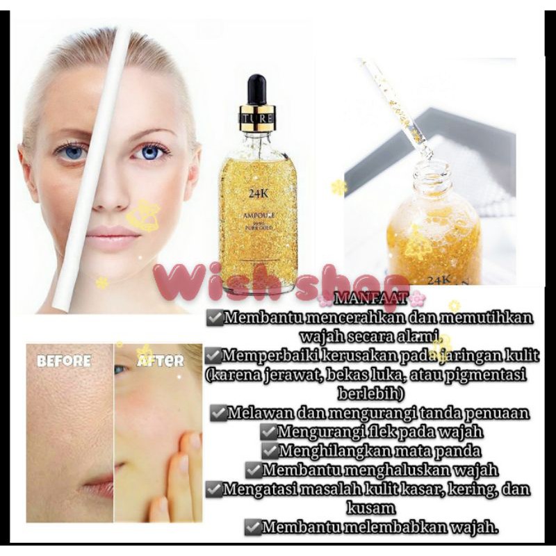 Jual 24 k ampul gold serum Serum wajah korea kandungan 99,9% emas murni ...