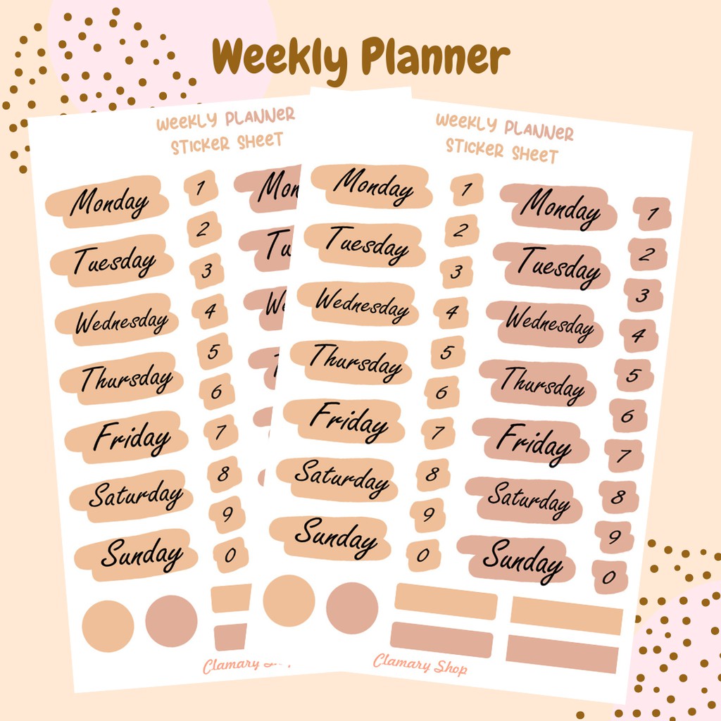 Jual Sticker Sheet Weekly Planner / Planner Sticker | Shopee Indonesia