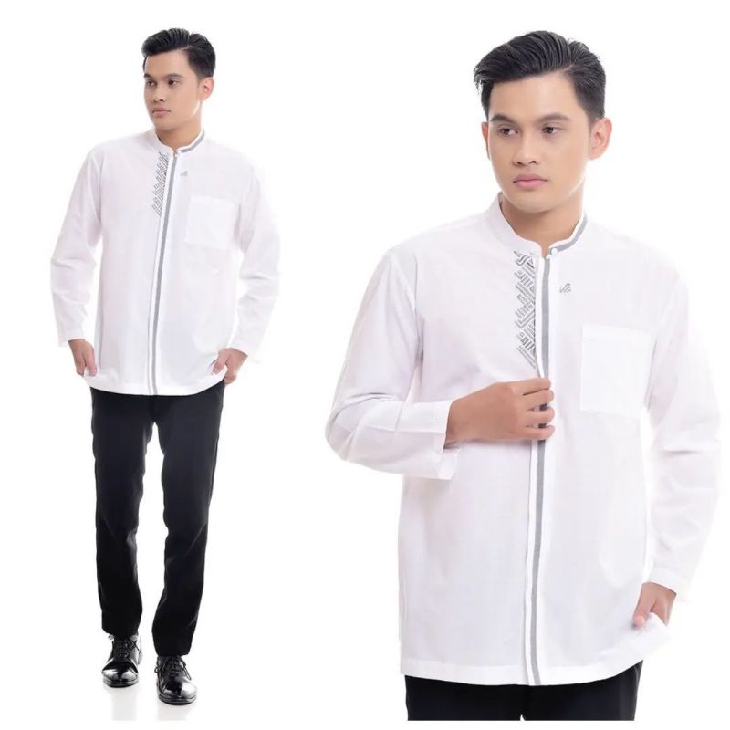Jual kemko albara v3 mst - baju koko rabbani warna putih lengan panjang ...